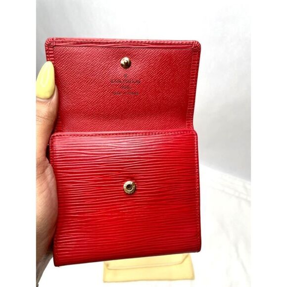 Louis Vuitton Red Epi Porte Feiulle Elise Leather Trifold Wallet - Picture 3 of 12